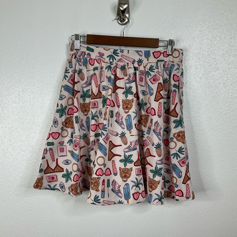 Compania‎ Fantastica Novelty Print Skirt Size Medium